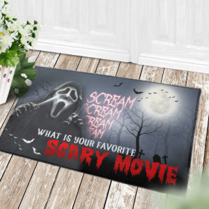 4 Decor Outdoor Doormat Scream Creepy What Is Your Favorite Scary Movie Halloween Doormat