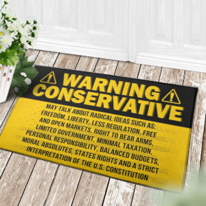 4 Decor Outdoor Doormat Warning Conservative Funny Political Warning Doormat