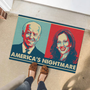 5 Font Door Mat Americas Nightmare Joe Biden Kamala Harris Indoor Doormat