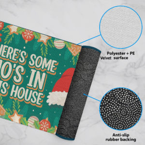 6 Rug Theres Some Hos in This House Christmas Decoration Santa Hat Doormat