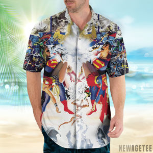 Crisis on Infinite Earths DC Superman and Wonder Woman Hawaiian Shirt, Beach Shorts
