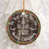 Vaccine Hanukkah light cheer and to hell with this year 2021 Round Ornament