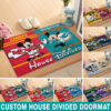 Green Bay Packers vs New England Patriots Mickey And Minnie Teams NFL House Divided Doormat