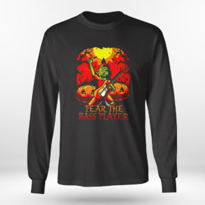 Unisex Longsleeve shirt Zombie Fear The Bass Player Pumpkin Halloween shirt