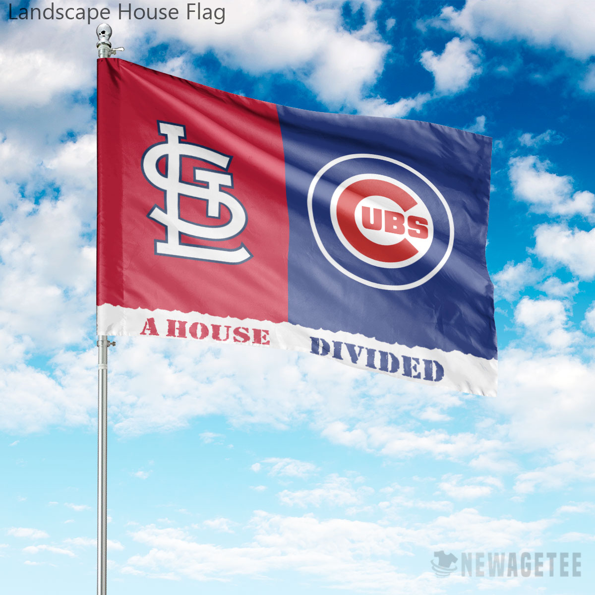 Chicago Cubs vs St. Louis Cardinals House Divided Garden Flag House Baseball Flag