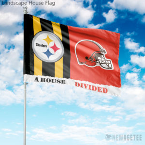 Pittsburgh Steelers vs Cleveland Browns House Divided Garden Flag House Baseball Flag