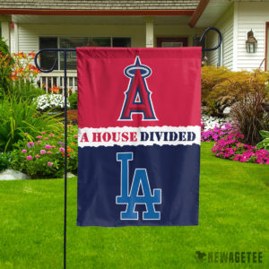 Los Angeles Dodgers vs Los Angeles Angels House Divided Garden Flag House Baseball Flag