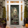 Keep Away Zombie Inside Halloween Door Cover Decorations for Front Door