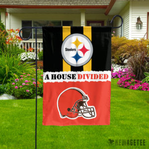 Pittsburgh Steelers vs Cleveland Browns House Divided Garden Flag House Baseball Flag