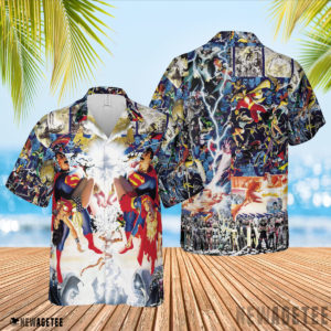 Crisis on Infinite Earths DC Superman and Wonder Woman Hawaiian Shirt, Beach Shorts
