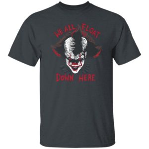 IT PENNYWISE We All Float Down Here Halloween CLOWN T-Shirt