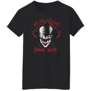 IT PENNYWISE We All Float Down Here Halloween CLOWN T-Shirt