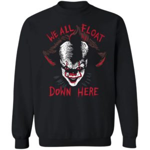 IT PENNYWISE We All Float Down Here Halloween CLOWN T-Shirt