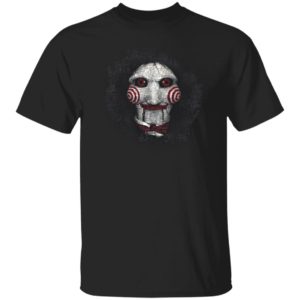 Saw T-Shirt, Mens Jigsaw Mask Halloween Horror Movie Unisex Top Scary