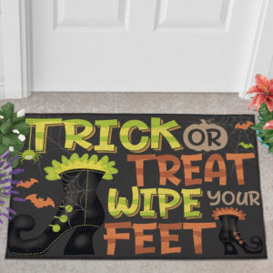 Trick Or Treat Wipe Your Feet Witch Halloween Doormat