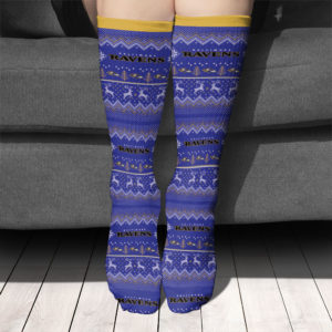 Adult socks Baltimore Ravens Adult Ugly Christmas Crew Socks