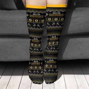 Boston Bruins Adult Ugly Christmas Crew Socks