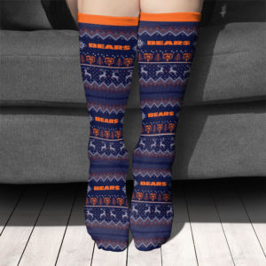 Adult socks Chicago Bears Adult Ugly Christmas Crew Socks