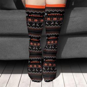 Adult socks Cincinnati Bengals Adult Ugly Christmas Crew Socks