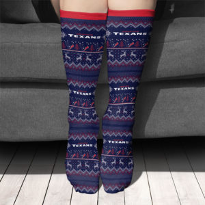 Adult socks Houston Texans Adult Ugly Christmas Crew Socks