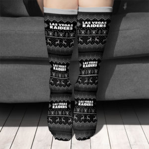 Las Vegas Raiders Adult Ugly Christmas Crew Socks