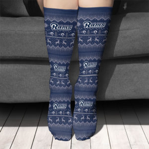 Adult socks Los Angeles Rams Adult Ugly Christmas Crew Socks