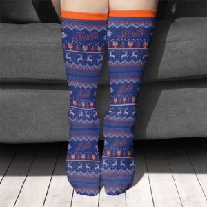 Adult socks New York Mets Raglan Adult Ugly Christmas Crew Socks