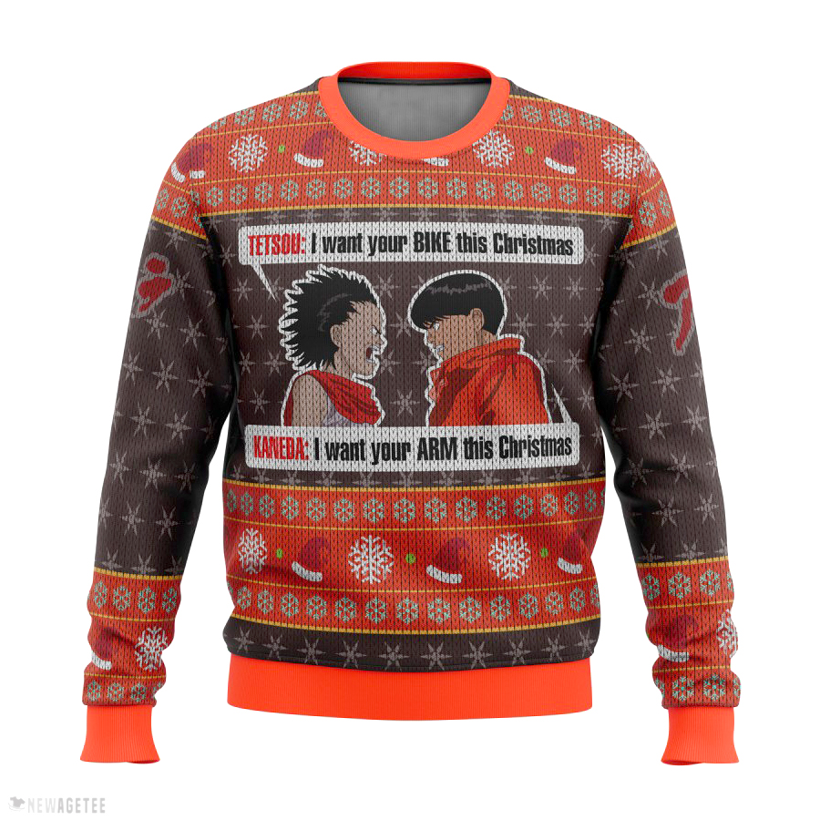 Akira Shotaro Kaneda Bike Tetsuo Shima ARM Ugly Christmas Sweater Akira Shotaro Kaneda Bike Tetsuo Shima ARM Ugly Christmas Sweater