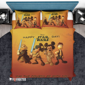 Mickey Mouse Minnie Mouse Disney Star Wars Happy Day Duvet Cover and Pillow Case Bedding Set