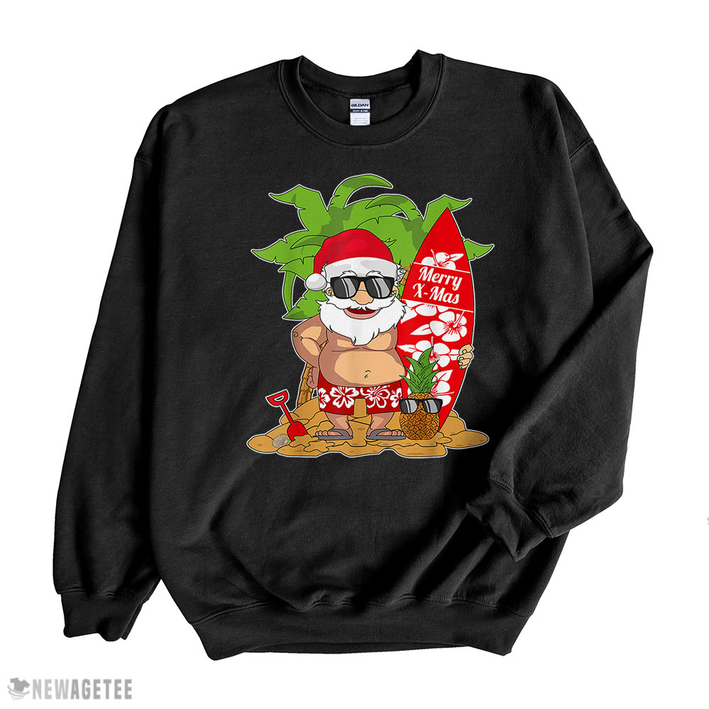 Christmas in July I Santa Hawaiian Surfing Sweatshirt Christmas in July I Santa Hawaiian Surfing Sweatshirt