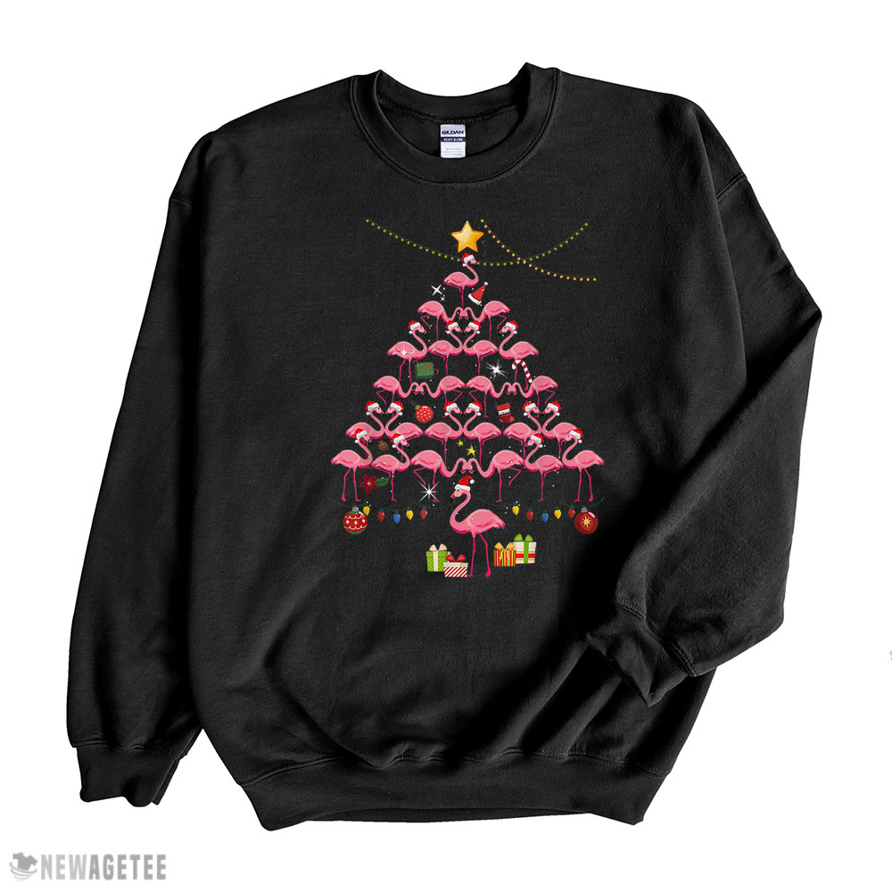 Cute Flamingos Christmas Tree Sweatshirt Cute Flamingos Christmas Tree Sweatshirt