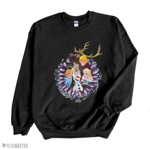 Black Sweatshirt Disney Frozen Christmas Wreath Group Shot SweatShirt