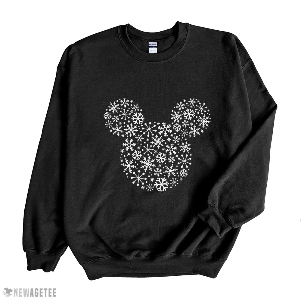 Disney Mickey Mouse Icon Holiday White Snowflakes SweatShirt Disney Mickey Mouse Icon Holiday White Snowflakes SweatShirt