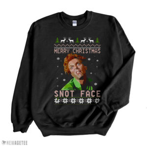 Black Sweatshirt Drop Dead Fred hey snot face Merry Christmas ugly sweatshirt