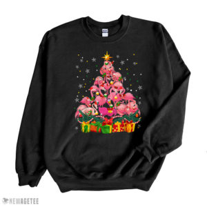 Flamingo Christmas Tree Matching Family Group Pajama Sweatshirt