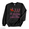 Flamingo Pink In Santa Hat Xmas Merry Flocking Christmas Sweatshirt