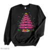 Merry Flocking Christmas Three Flamingo Pink In Santa Hat Sweatshirt