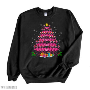 Pink Flamingo Christmas Tree Pajama Sweatshirt
