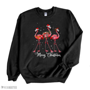 Santa Flamingo Christmas Lights Gift For Flamingo Lover Sweatshirt Santa Flamingo Christmas Lights Gift For Flamingo Lover Sweatshirt