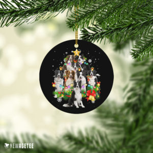 Border Sheepdog Christmas Tree Lights Funny Dog Chrismas Ornament