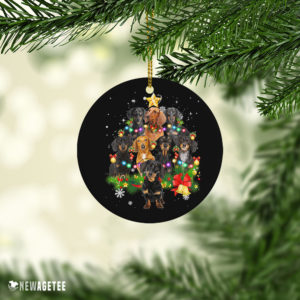 Dachshund Christmas Tree Lights Funny Dog Chrismas Ornament