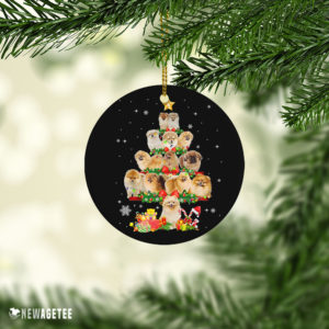 Ceramic Ornament Pekingese Dog Christmas Tree Lights Funny Dog Chrismas Ornament