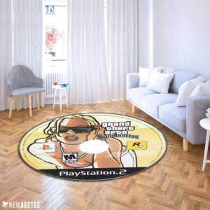 Circle Carpet Rug Grand Theft Auto San Andreas PlayStation 2 Disc Round Rug Carpet