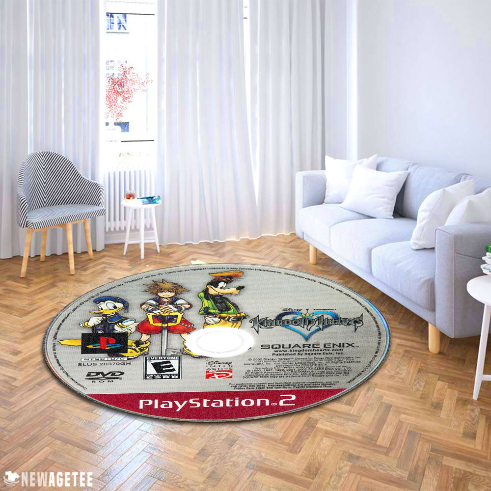 Kingdom Hearts PlayStation 2 Disc Round Rug Carpet Kingdom Hearts PlayStation 2 Disc Round Rug Carpet