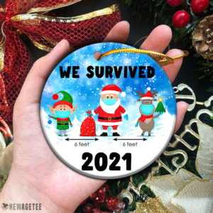 2021 We Survived Pandemic Lockdown Covid Christmas Ornament