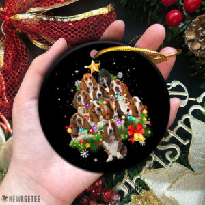 Basset Hound Christmas Tree Lights Funny Dog Chrismas Ornament