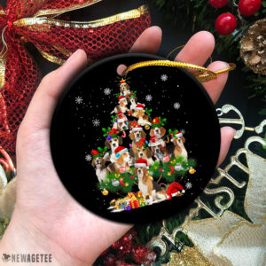 Circle Ornament Beagle Christmas Tree Lights Funny Dog Chrismas Ornament