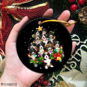 Circle Ornament Bernedoodle Christmas Tree Lights Funny Dog Chrismas Ornament