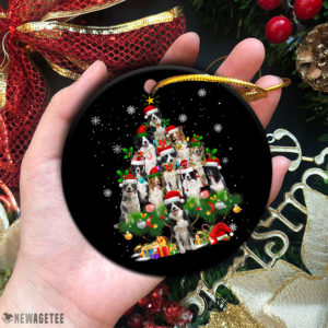 Circle Ornament Border Collie Christmas Tree Lights Funny Dog Chrismas Ornament