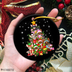 Circle Ornament Chihuahua Christmas Tree Lights Ornament